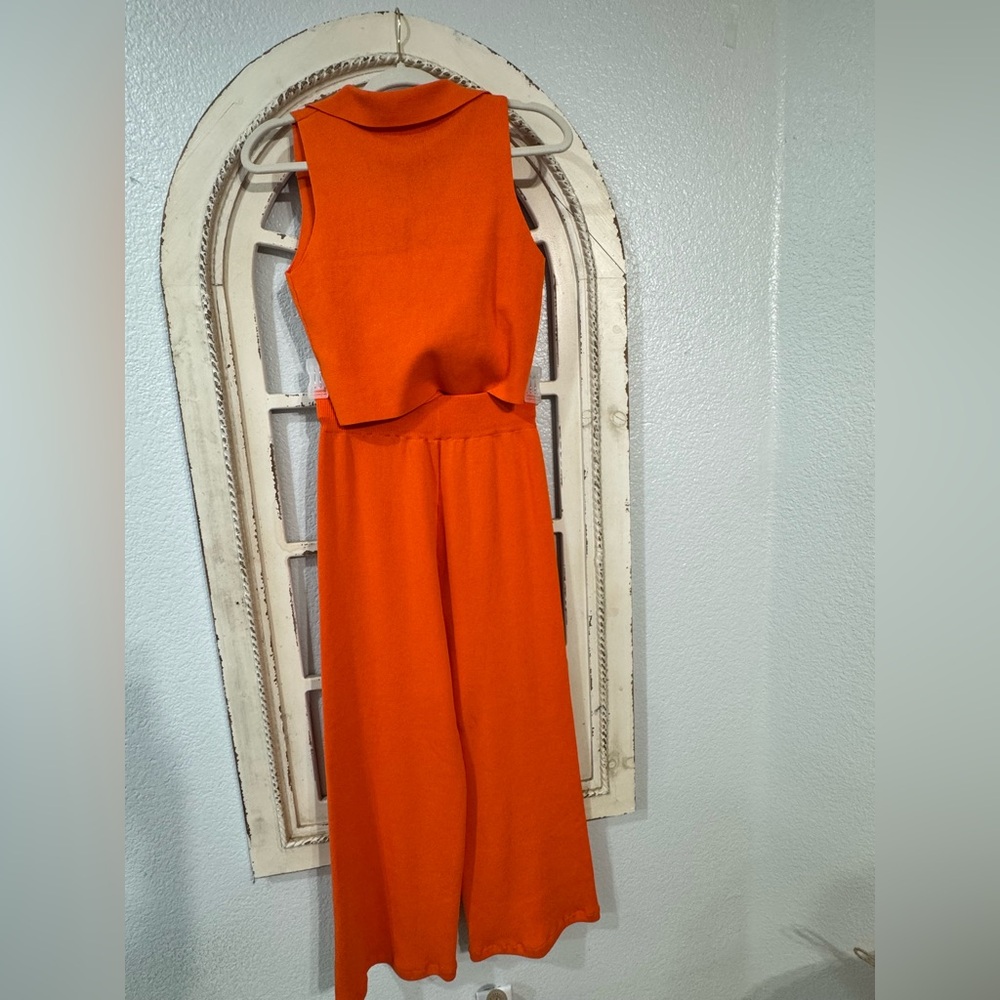 RIVIR Vibrant Orange Women's Jumpsuit SZ M - Picture 8 of 9